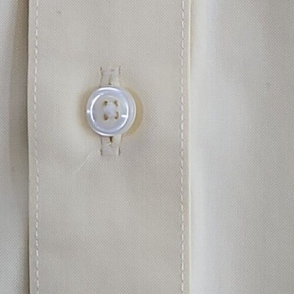 Roberto Villini Button-Up Shirt Men's 16 32-33 Yellow Long Sleeve Non-Iron - Picture 10 of 15